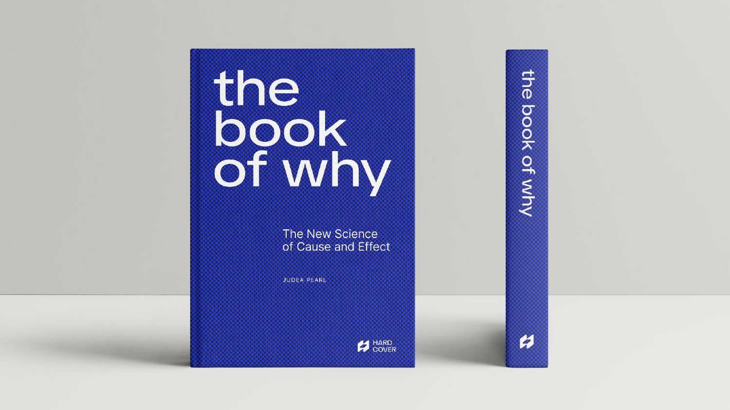 Mockup de livro — The Book of Why, capa azul Hardcover
